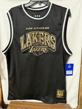 NBA Los Angeles Lakers Black and Gold Sleeveless Jersey